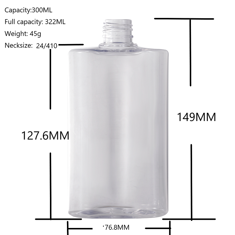 10oz clear plastic cosmetic bottle