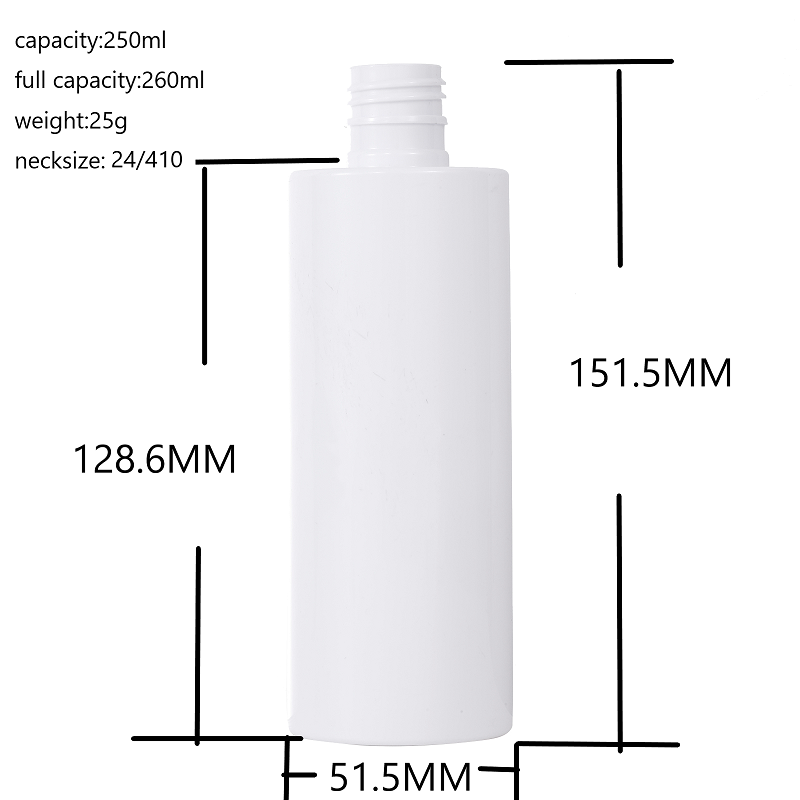 8.5oz white cylinder packaging bottle