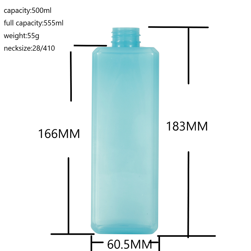 16oz square plastic bottle container