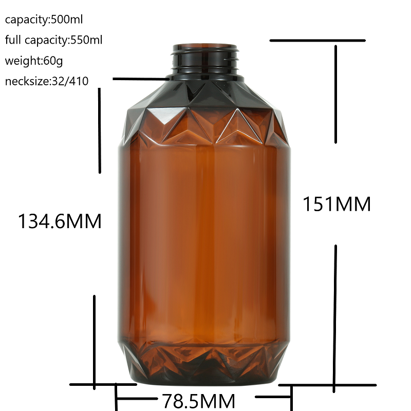 16oz plastic shampoo packaging bottle
