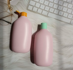 500ml Hair Conditioner Bottle PET Pink Cosmetic Pump Pressing Plastic Bottle